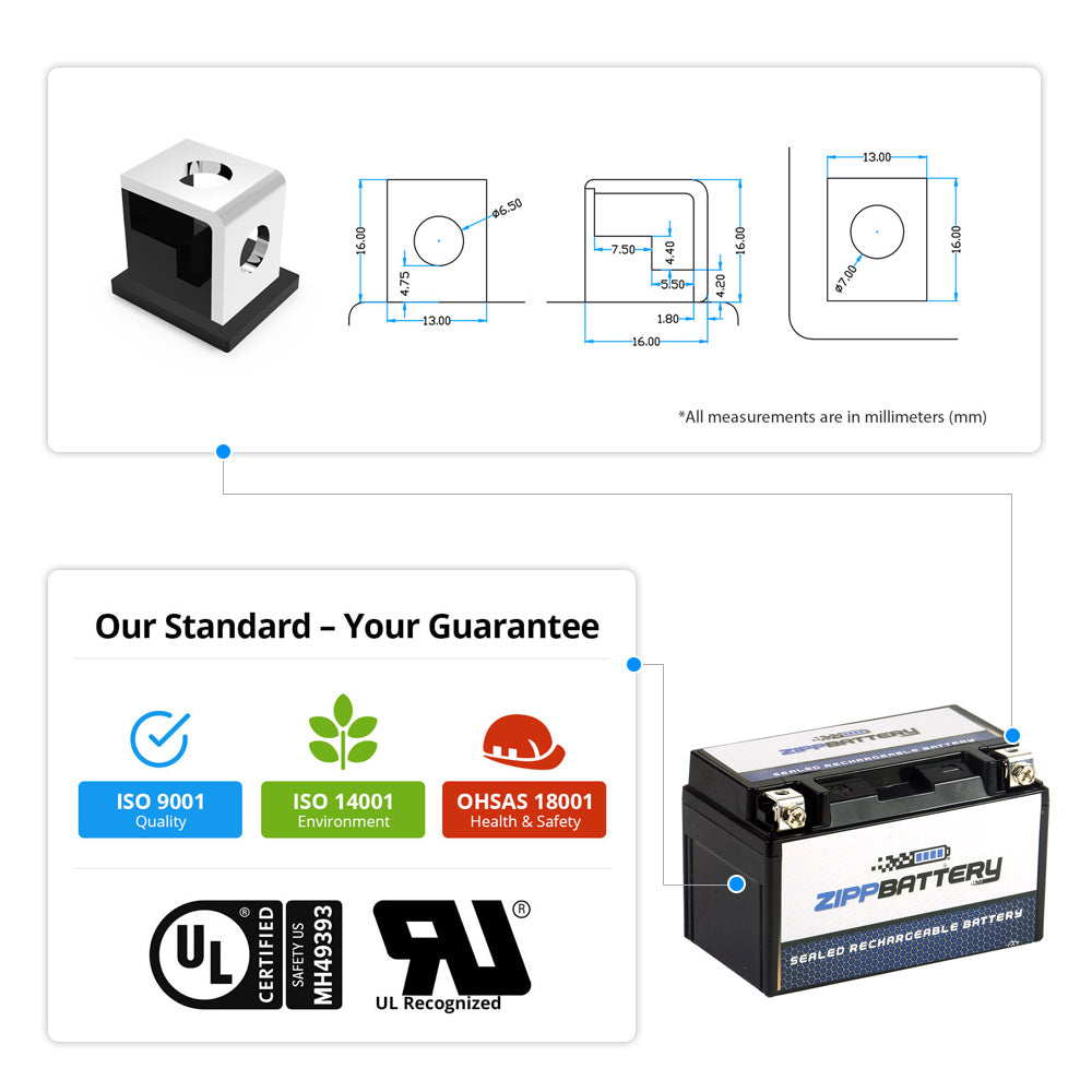 YTZ10S-BS AGM High Performance Power Sports Battery