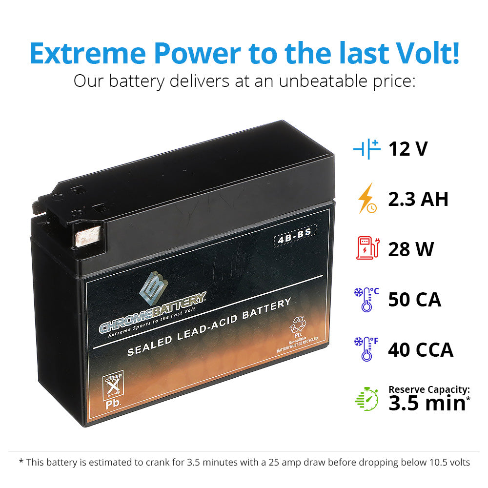 YT4B-BS High Performance Power Sports Battery