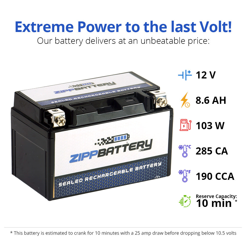 YTZ10S-BS AGM High Performance Power Sports Battery