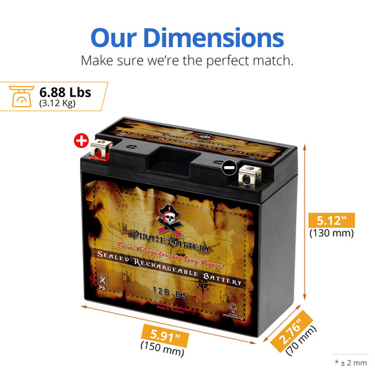 YT12B-BS AGM Rechargeable Motorcycle Battery
