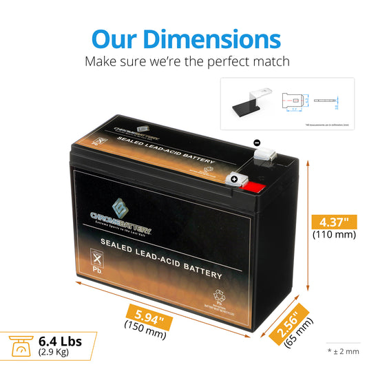 12V 10AH Sealed Lead Acid (SLA) Battery - T2 Terminals