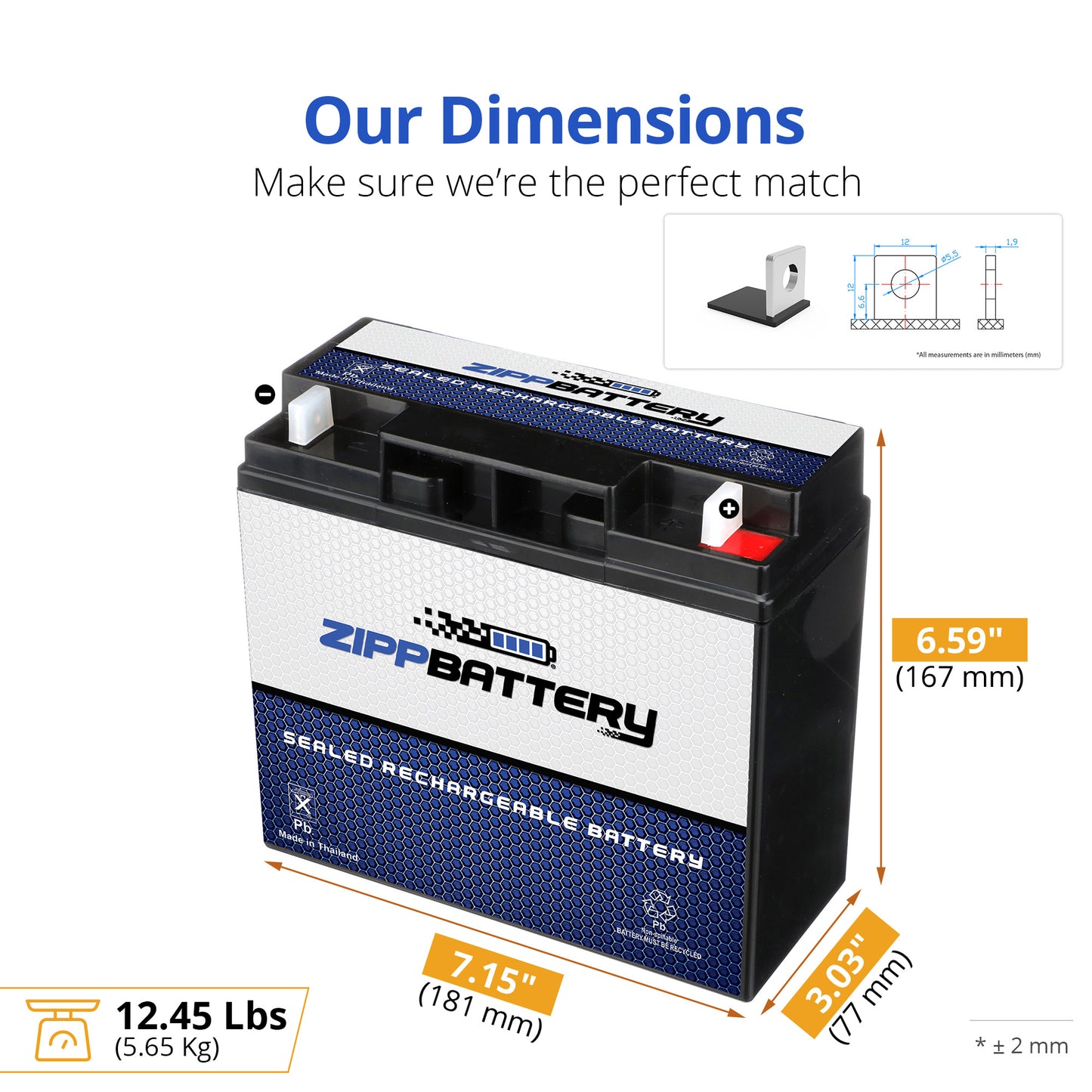 12V 20AH Sealed Lead Acid (SLA) Battery - T3 Terminals