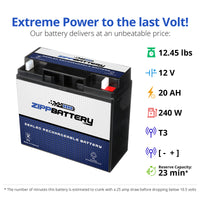 12V 20AH Sealed Lead Acid (SLA) Battery - T3 Terminals