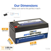 12V 3.5AH Sealed Lead Acid (SLA) Battery - T1 Terminals