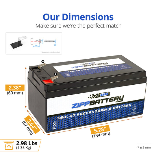 12V 3.5AH Sealed Lead Acid (SLA) Battery - T1 Terminals