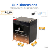 12V 5AH Sealed Lead Acid Battery for Home Alarm Security Systems replaces UB1250