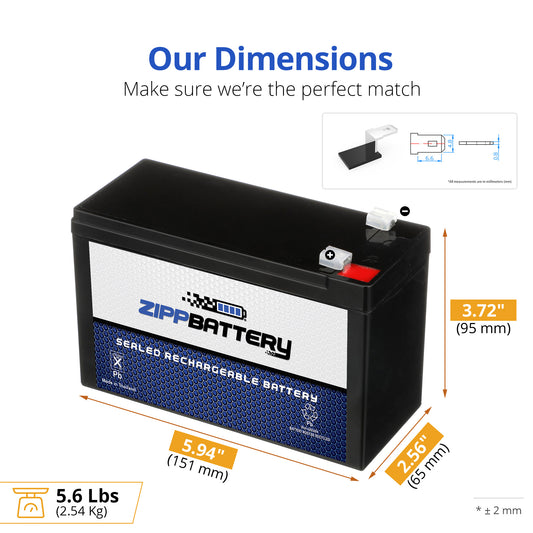 12V 7AH Sealed Lead Acid (SLA) Battery - T1 Terminals