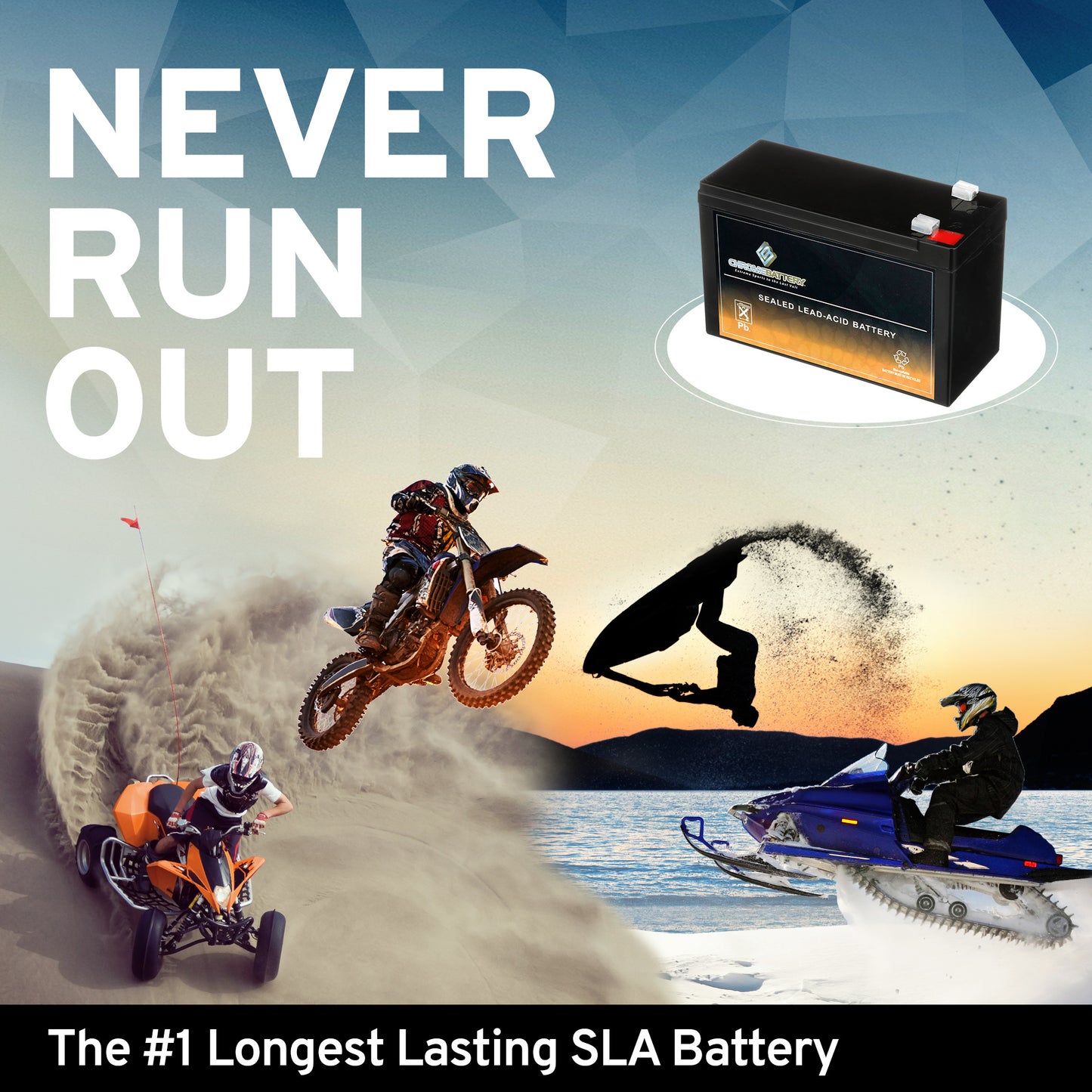 12V 7.6AH Sealed Lead Acid (SLA) Battery - T2 Terminals