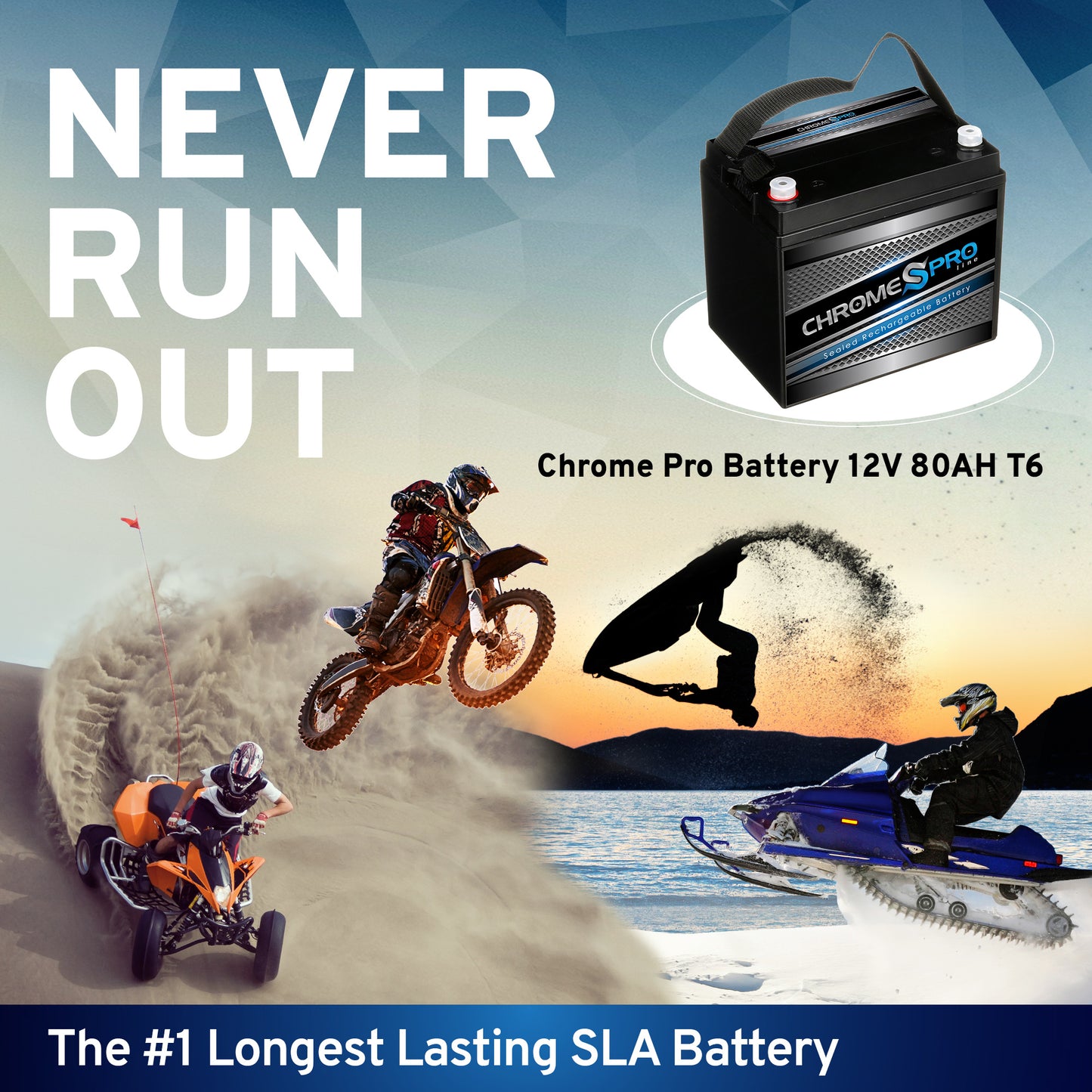 12V 80AH Sealed Lead Acid (SLA) Battery - M6(T6) Terminals