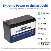 12V 8AH Sealed Lead Acid (SLA) Battery - T2 Terminals