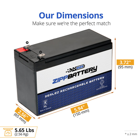 12V 8AH Sealed Lead Acid (SLA) Battery - T2 Terminals