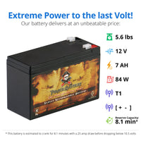 12V 7.4AH Sealed Lead Acid (SLA) Battery - T1 Terminals