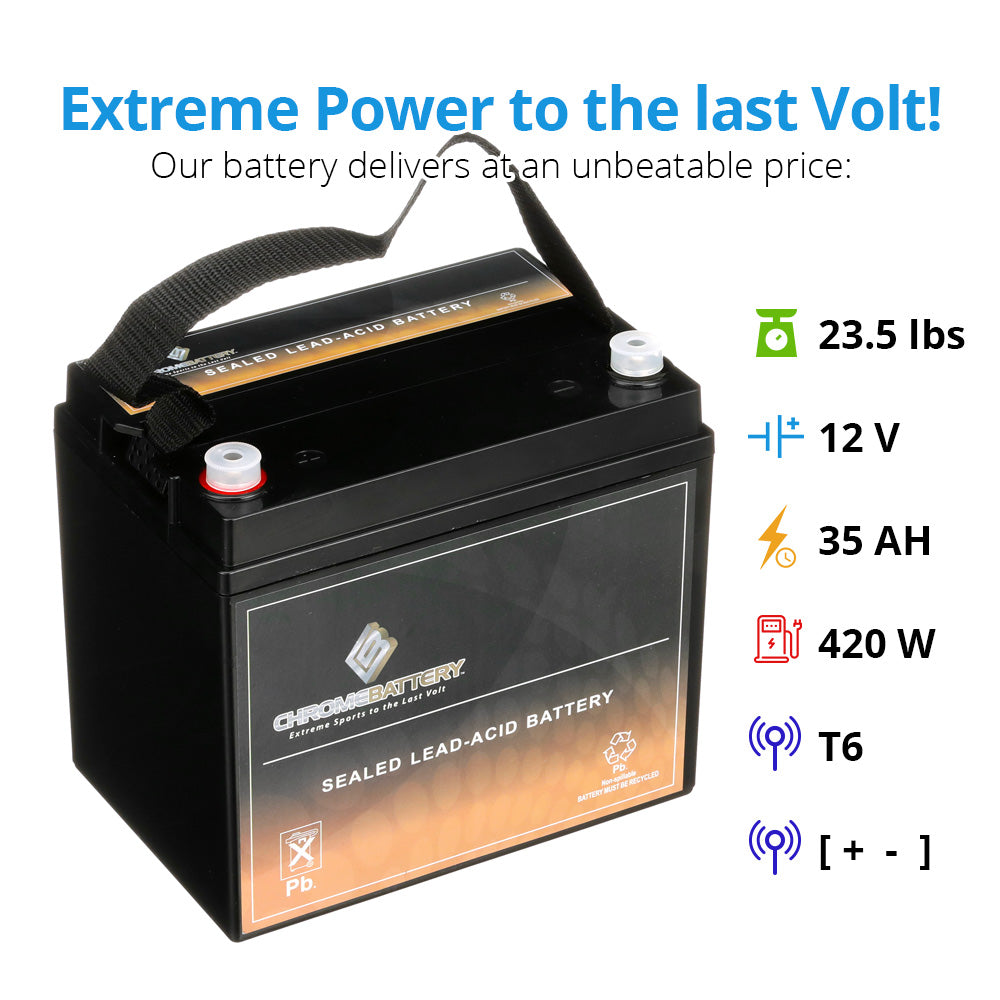 REFURBISHED 12V 35AH Sealed Lead Acid (SLA) - T6 Terminals