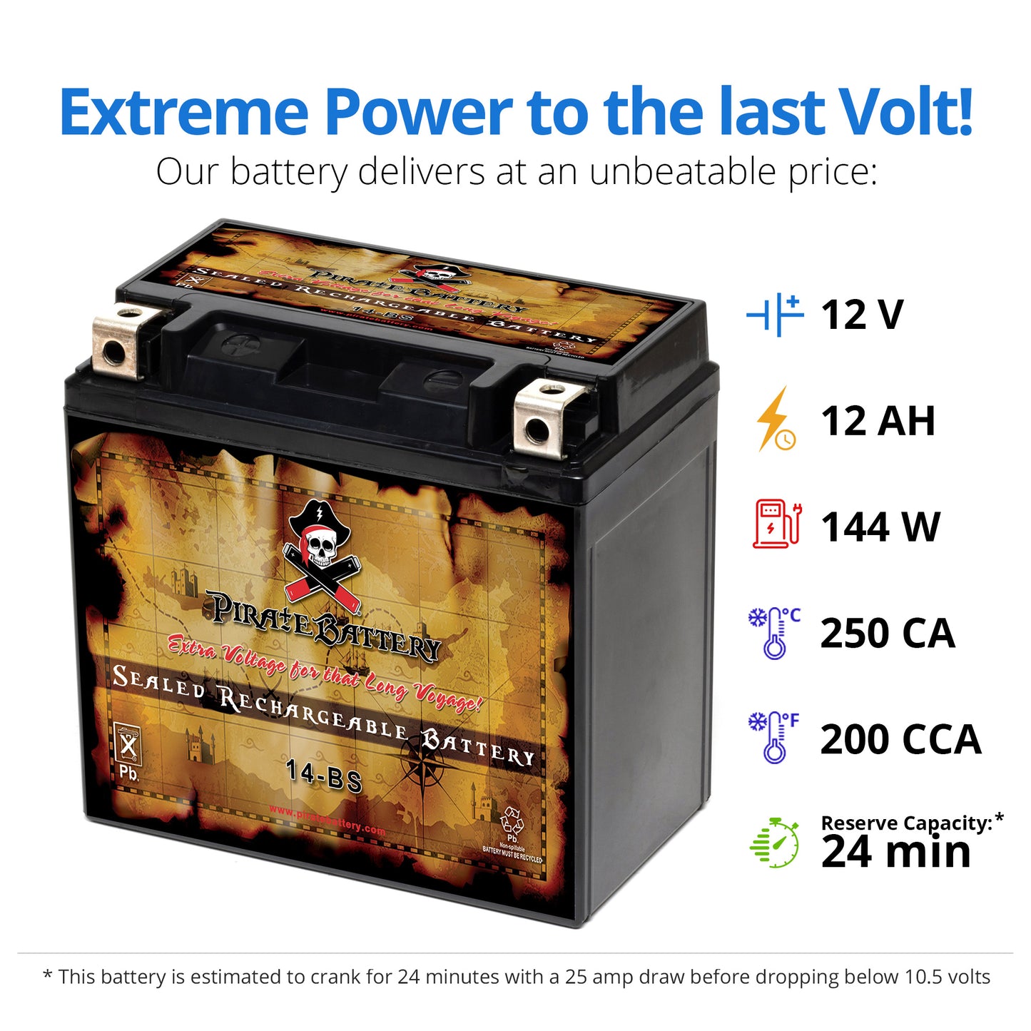 YTX14-BS High Performance Power Sports Battery