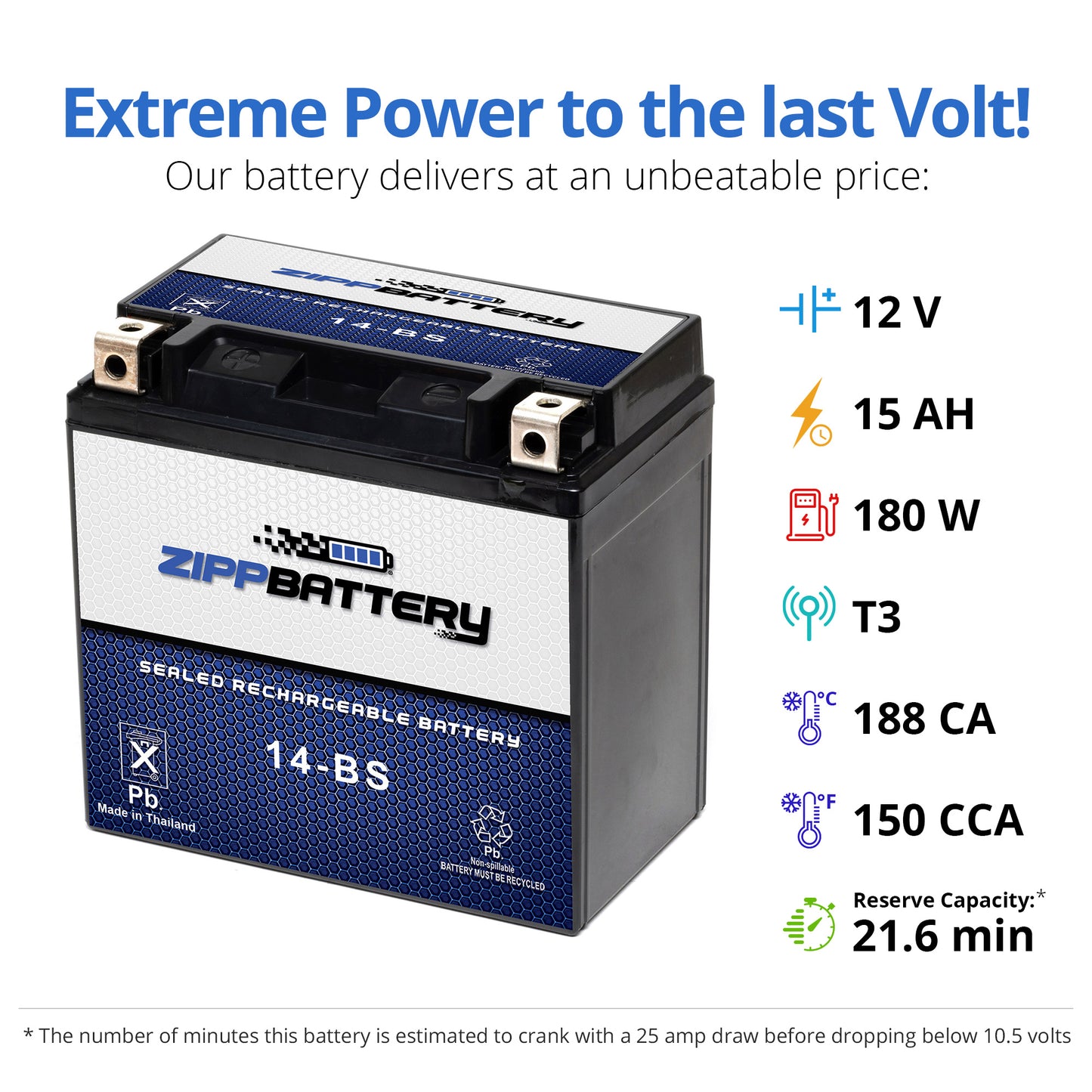 YTX14-BS High Performance Power Sports Battery