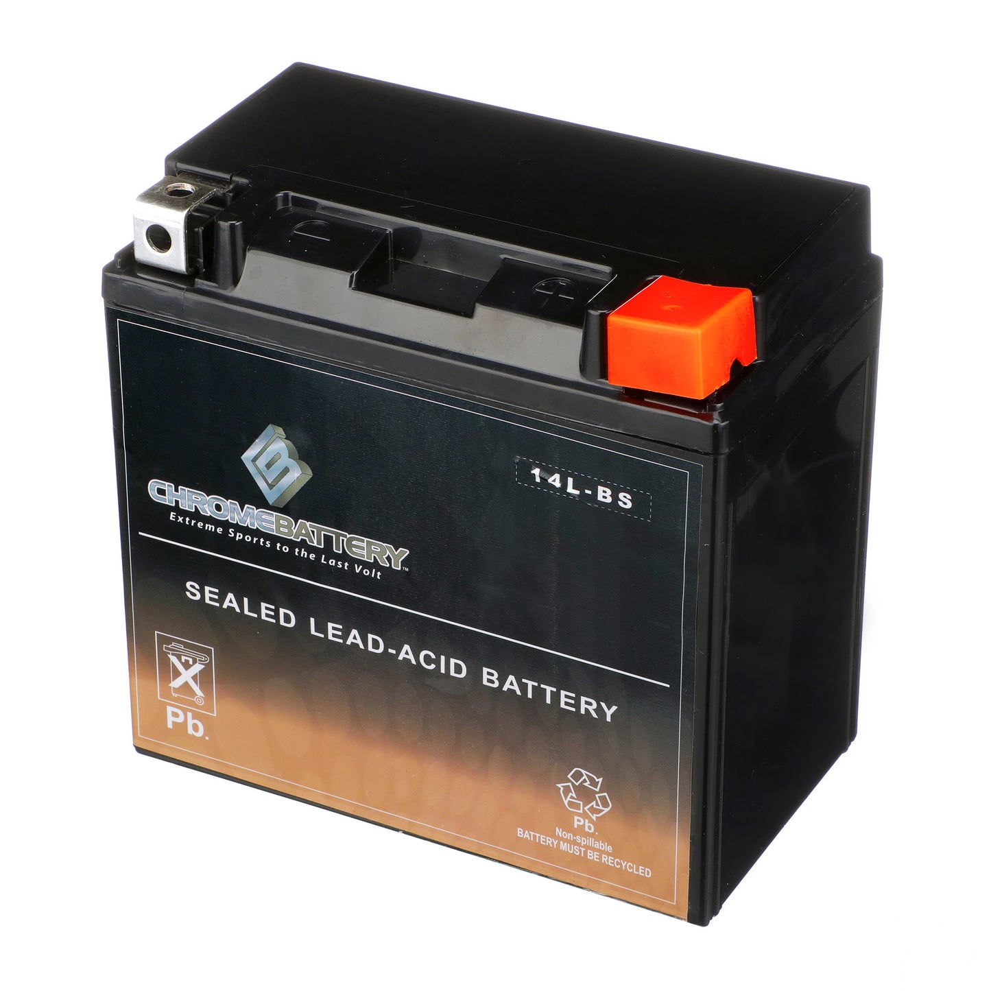 YTX14L-BS Chrome Battery High Performance Power Sports Battery