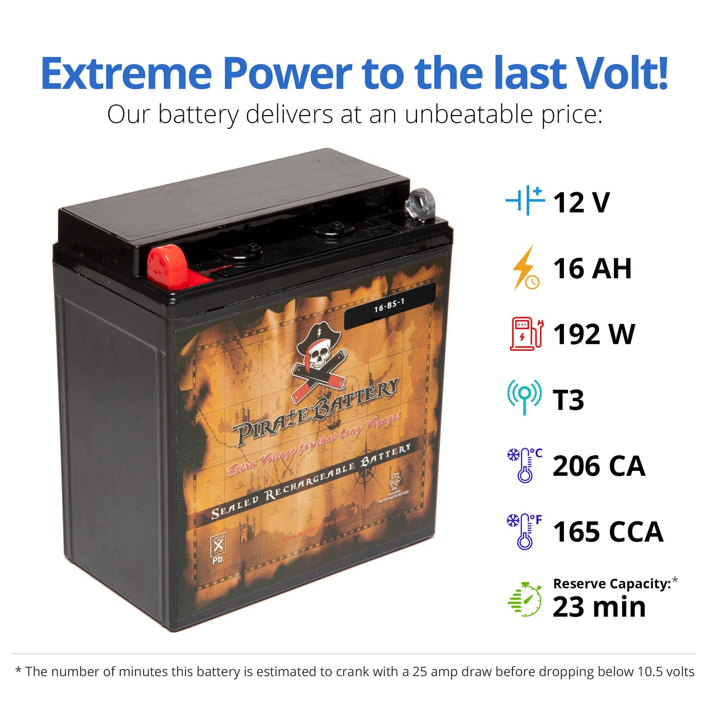 YTX16-BS-1 High Performance Power Sports Battery