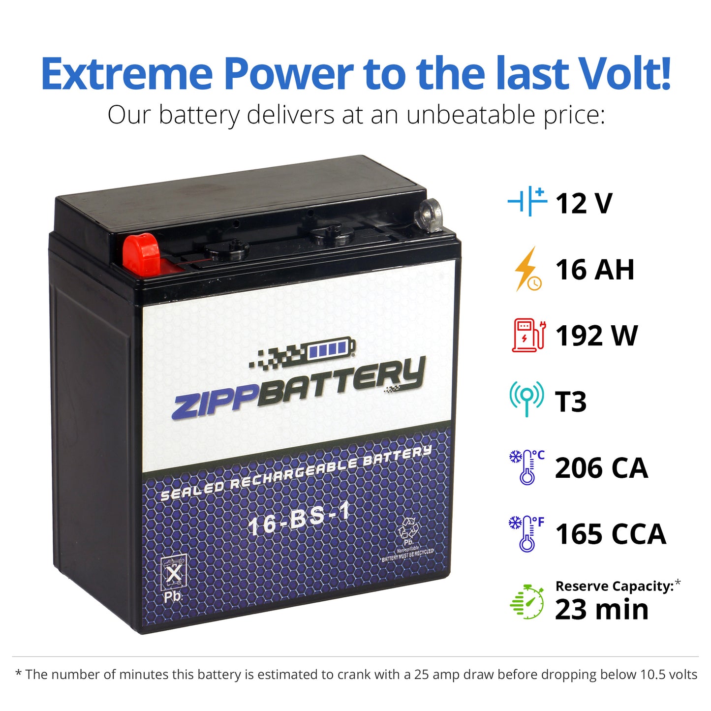 YTX16-BS-1 High Performance Power Sports Battery