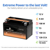 YTZ10S-BS AGM High Performance Power Sports Battery