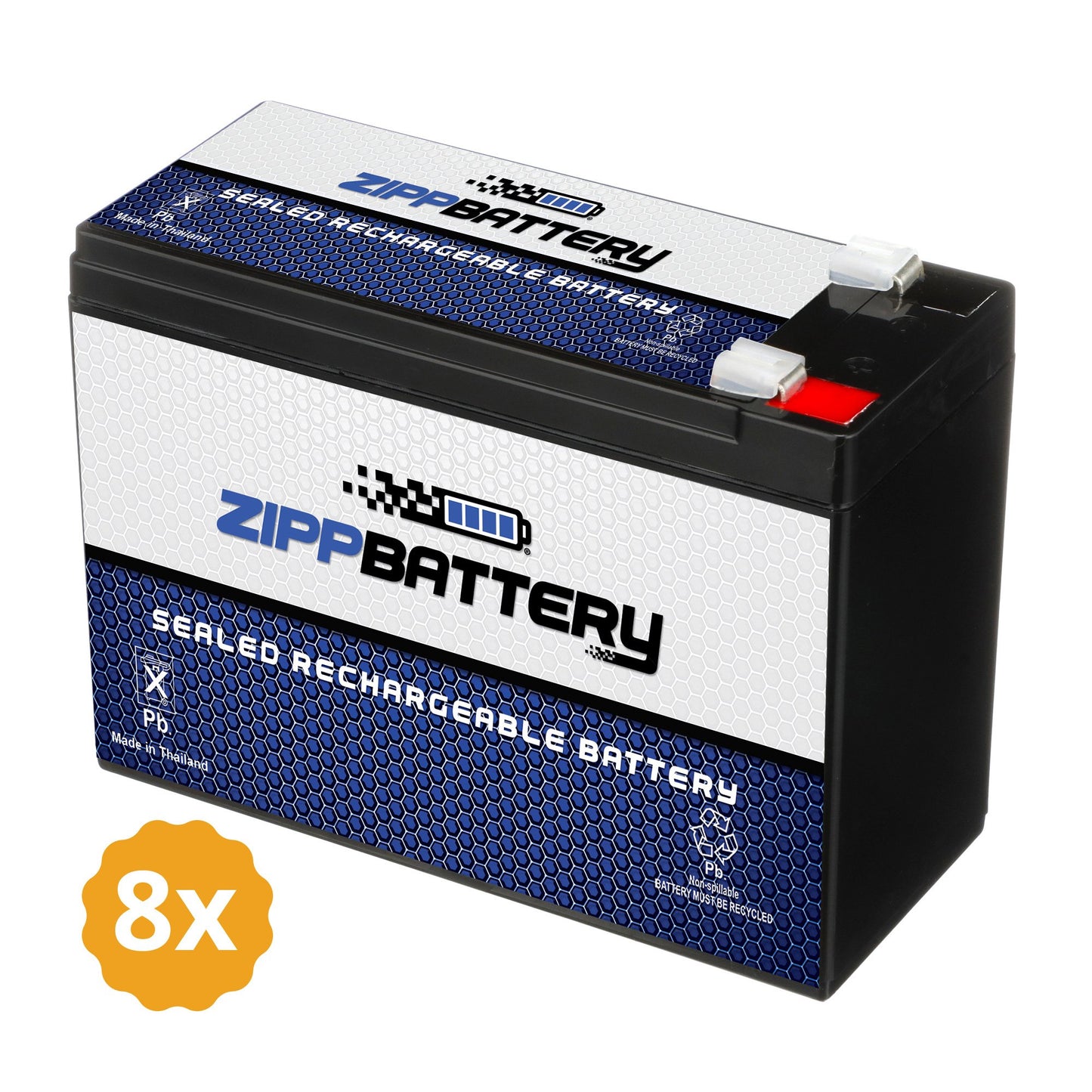12V 10AH Sealed Lead Acid Battery - 8PK
