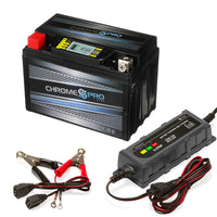 YTX9-BS iGel Powersport Battery with 1 amp Smart Battery Charger- Bundle of 2 items
