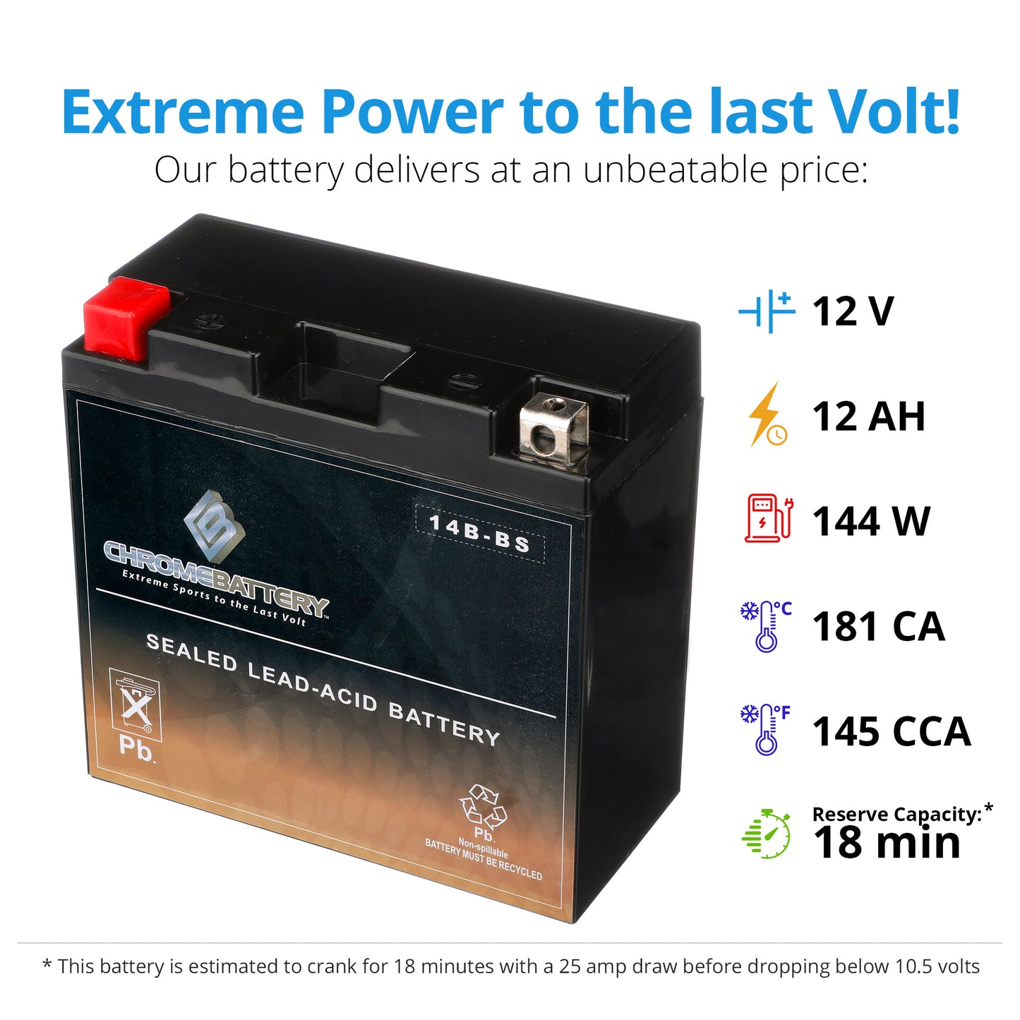 YT14B-BS High Performace Power Sports Battery