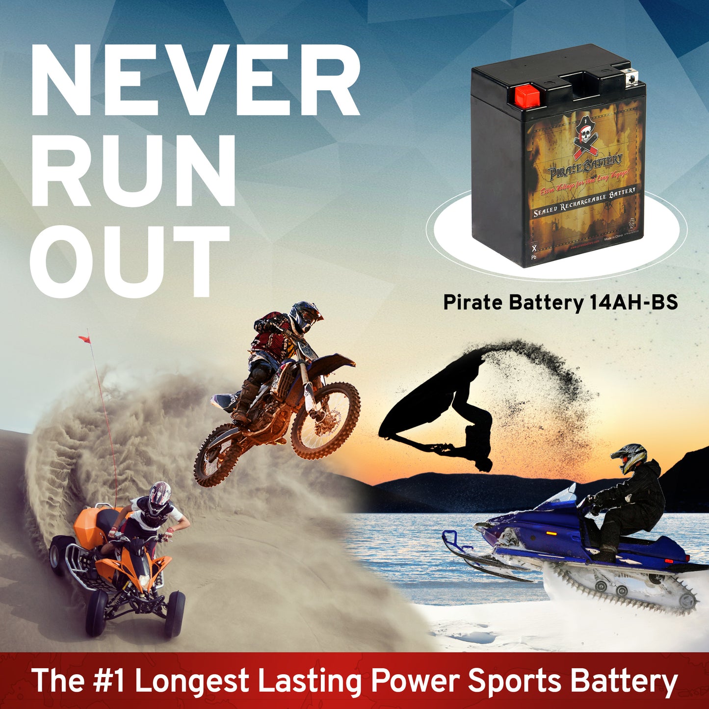 YTX14AH-BS High Performance Power Sports Battery