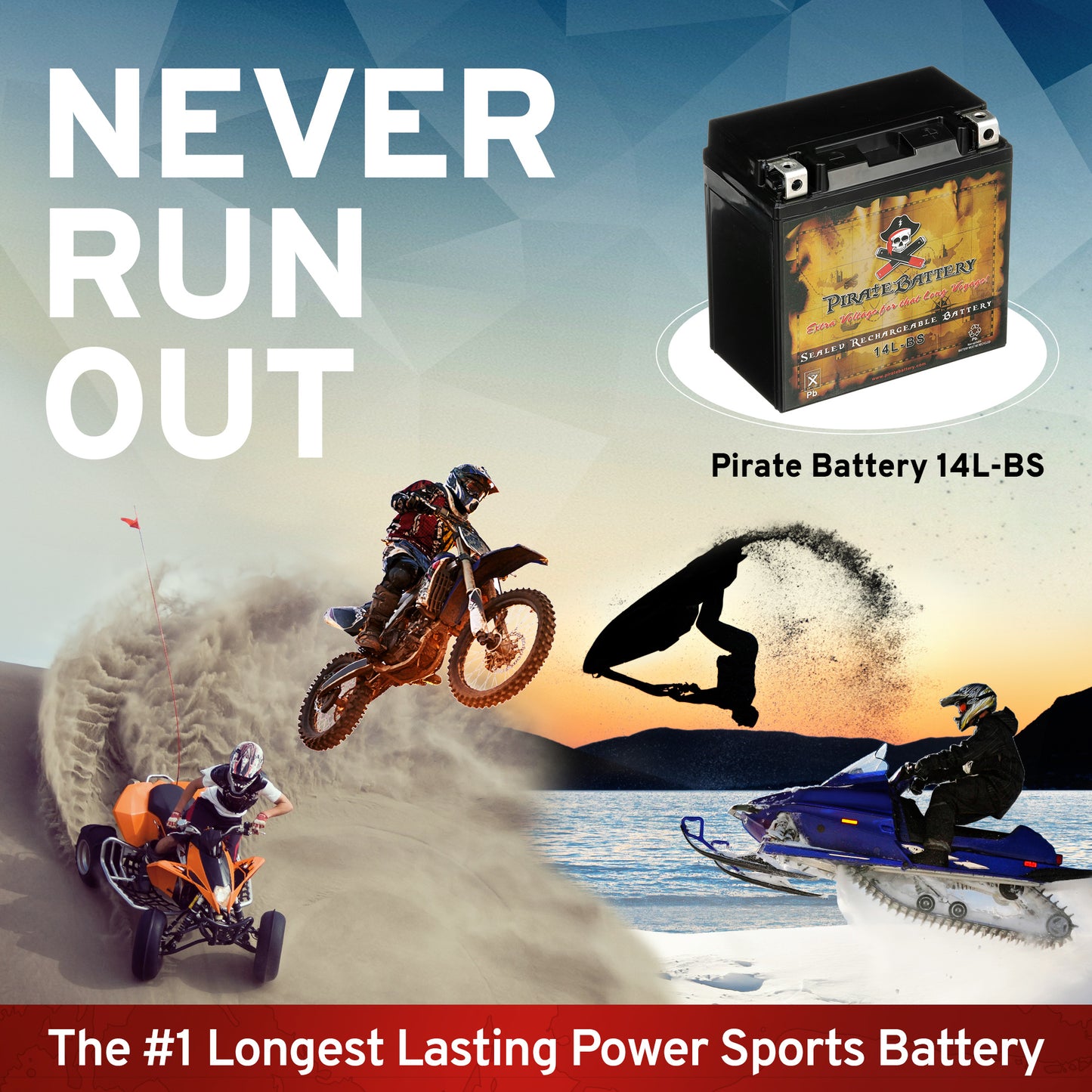 YTX14L-BS High Performance Power Sports Battery