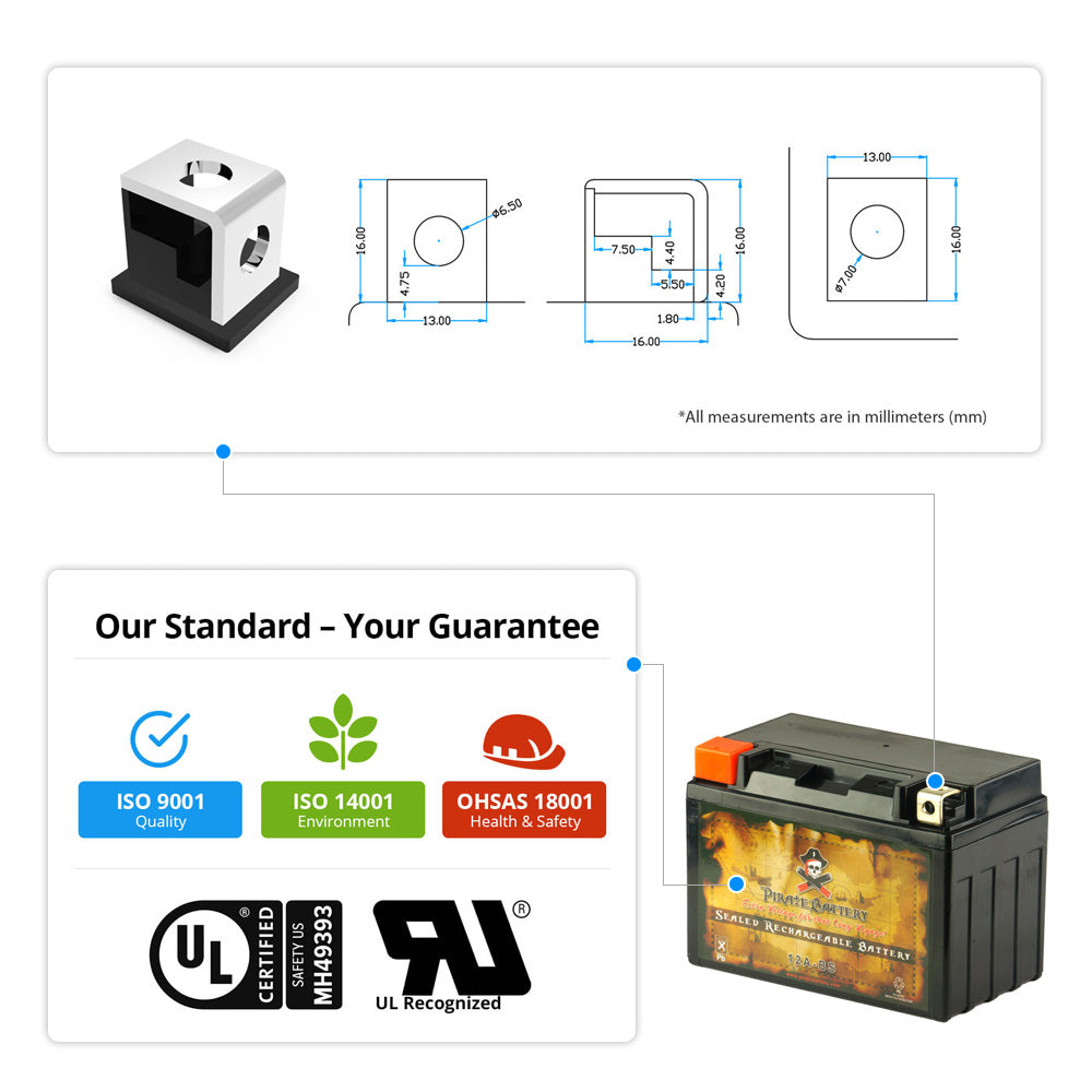 YTX12A-BS High Performance Power Sports Battery