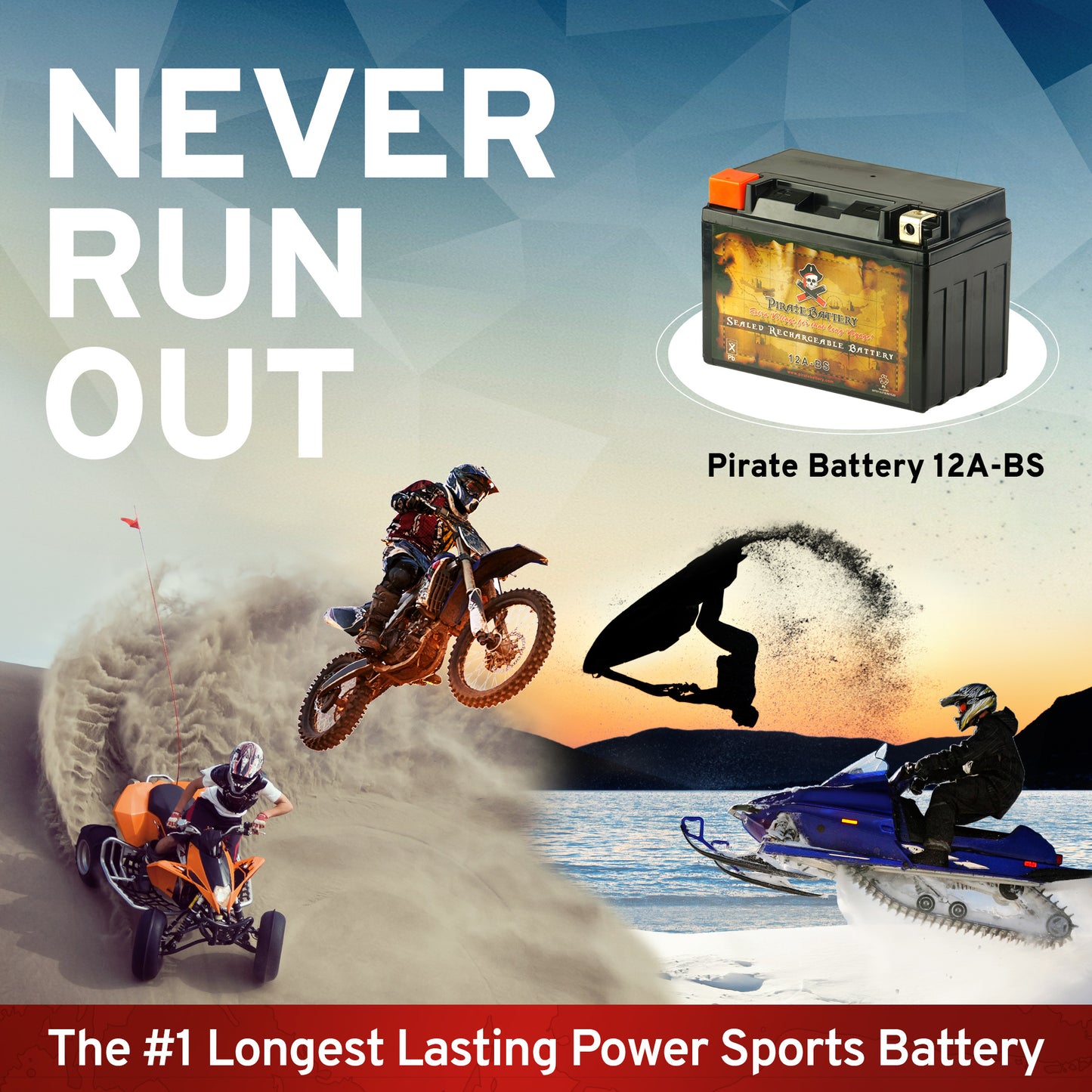 YTX12A-BS High Performance Power Sports Battery