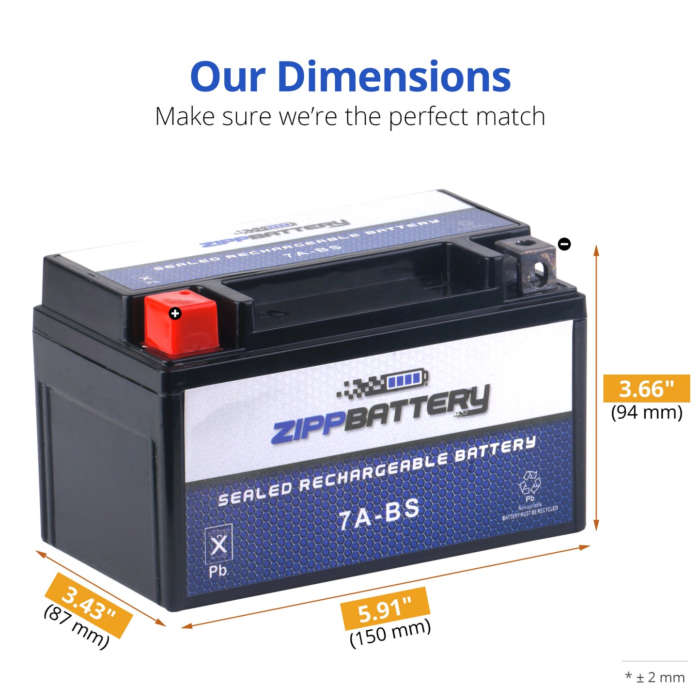 YTX7A-BS High Performance Power Sports Battery