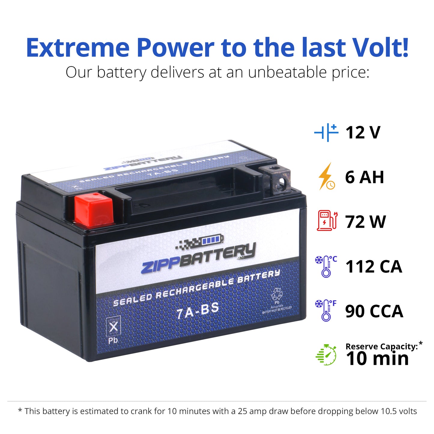 YTX7A-BS High Performance Power Sports Battery