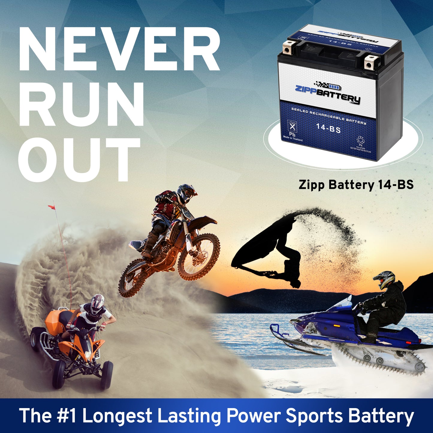 YTX14-BS High Performance Power Sports Battery