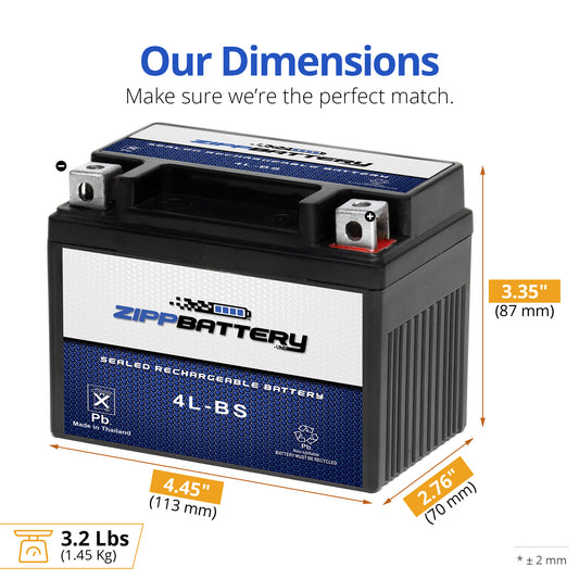 YTX4L-BS High Performance Power Sports Battery