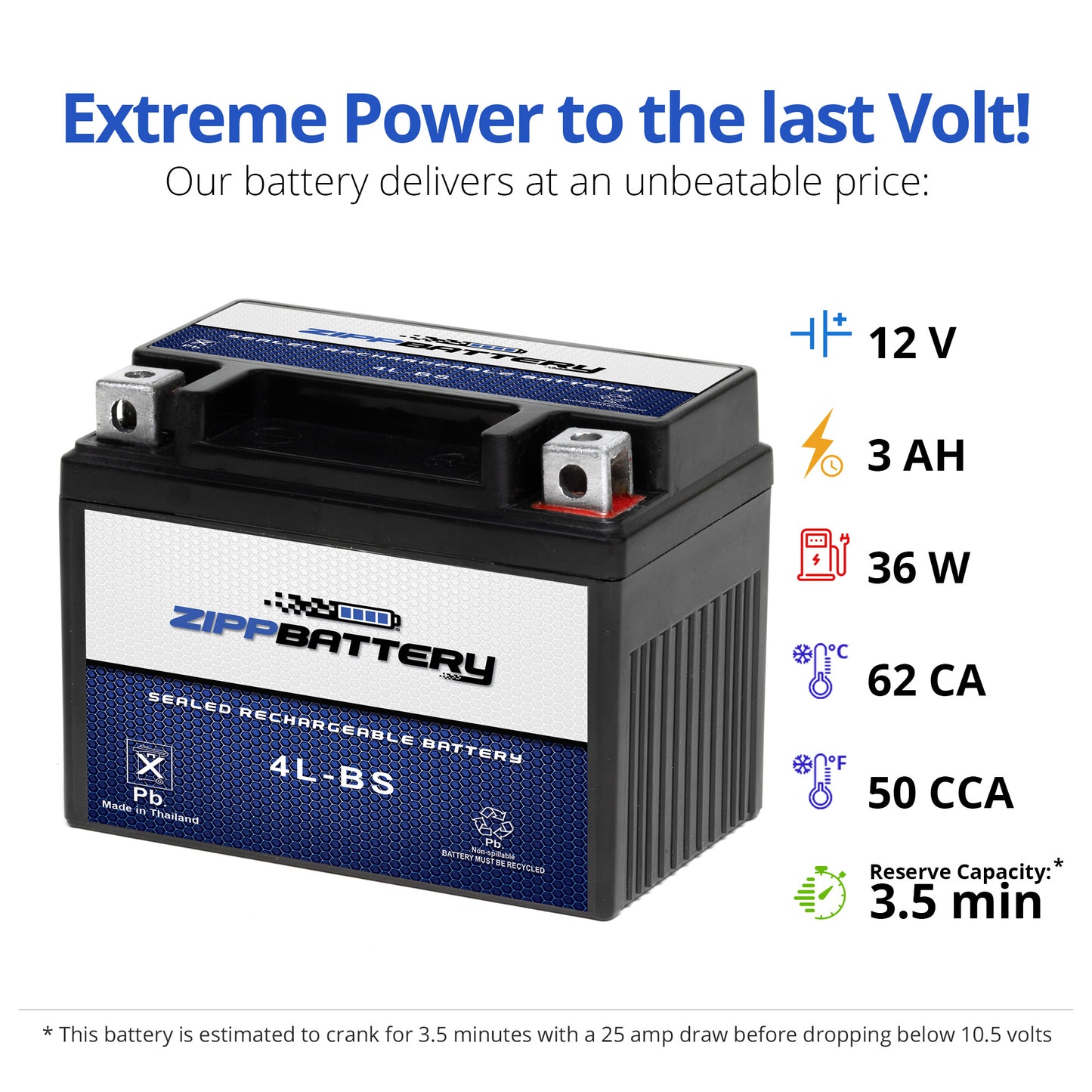 YTX4L-BS High Performance Power Sports Battery