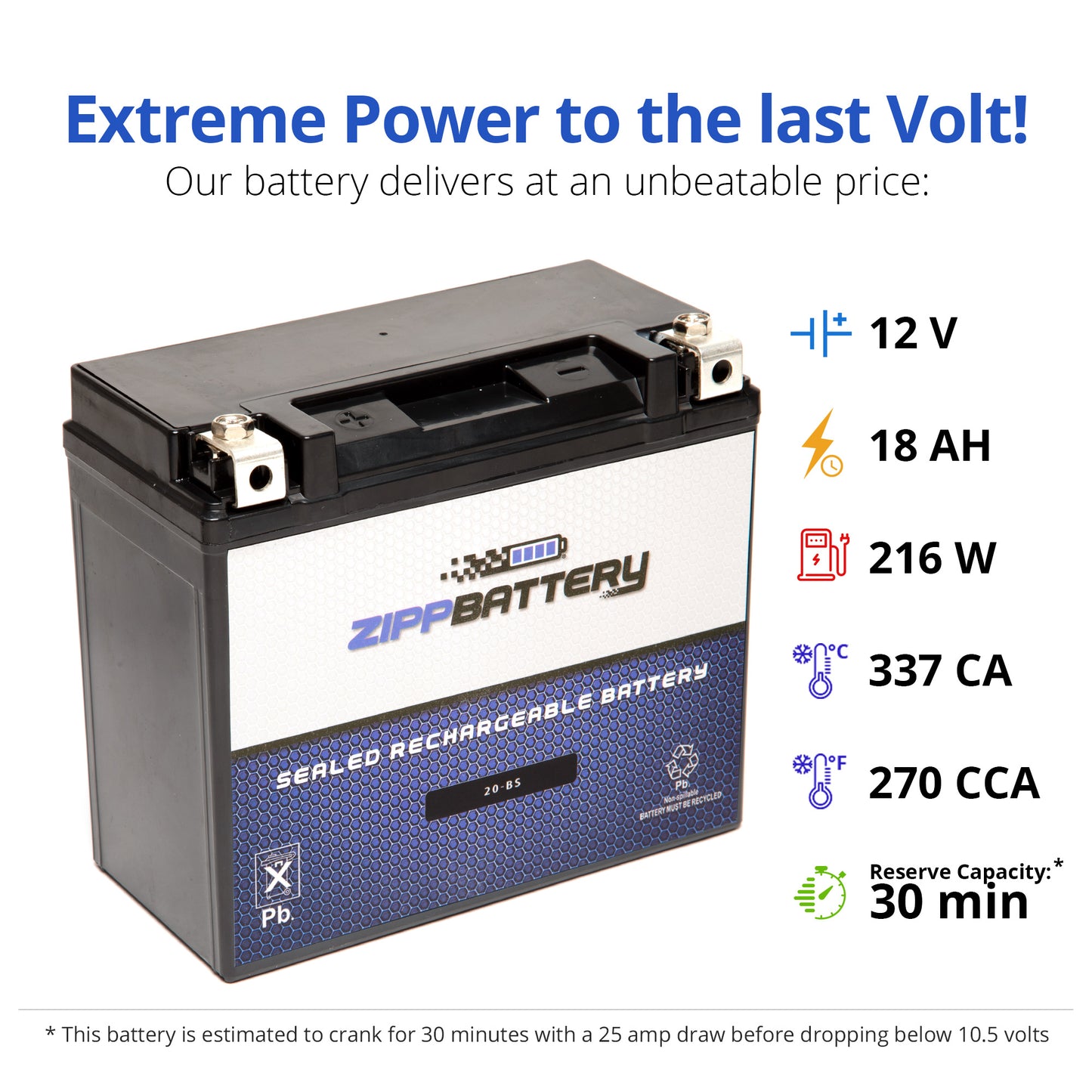 YTX20-BS High Performance Power Sports Battery