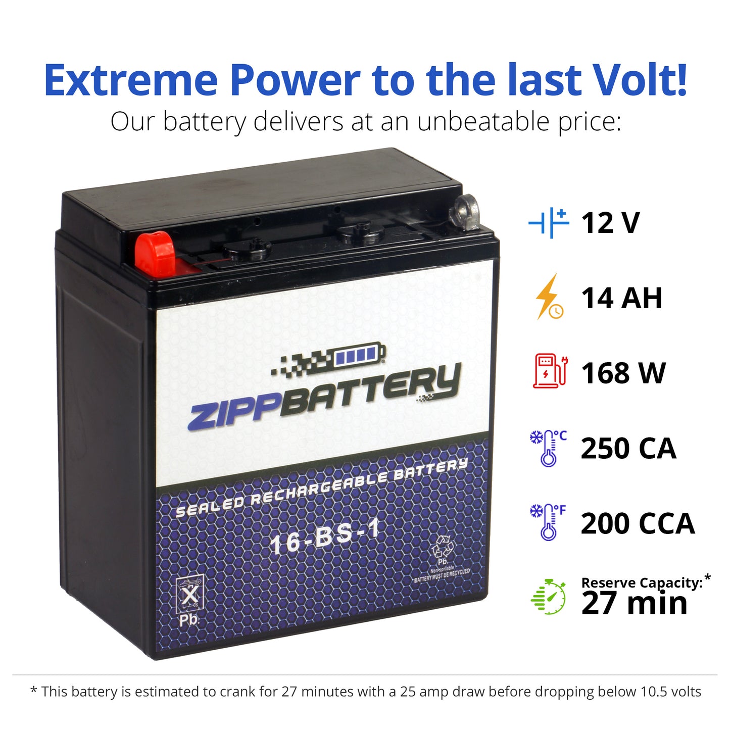 YTX16-BS-1 High Performance Power Sports Battery