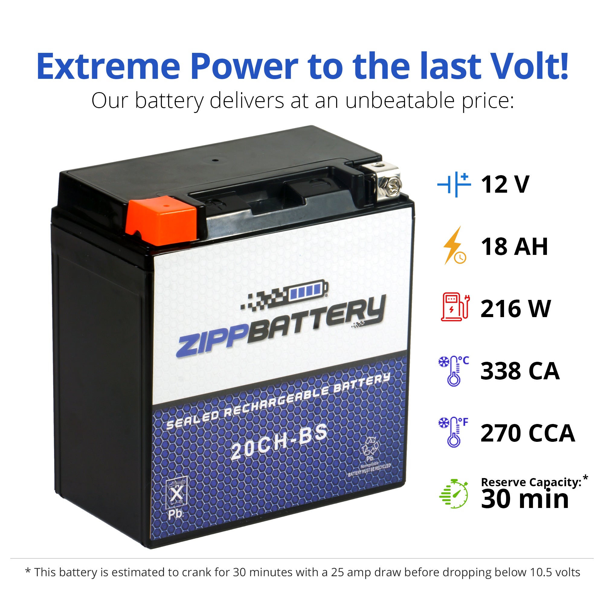 YTX20CH-BS Power Sports Battery - 20CH-BS At Zipp Battery – Chromebattery