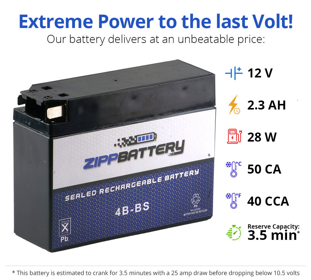 YT4B-BS High Performance Power Sports Battery