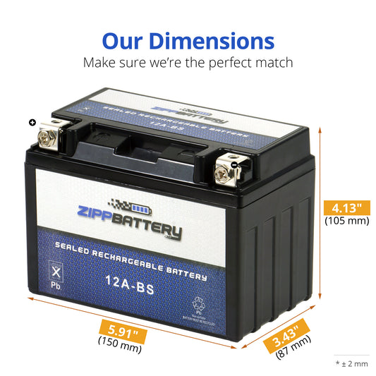 YTX12A-BS High Performance Power Sports Battery