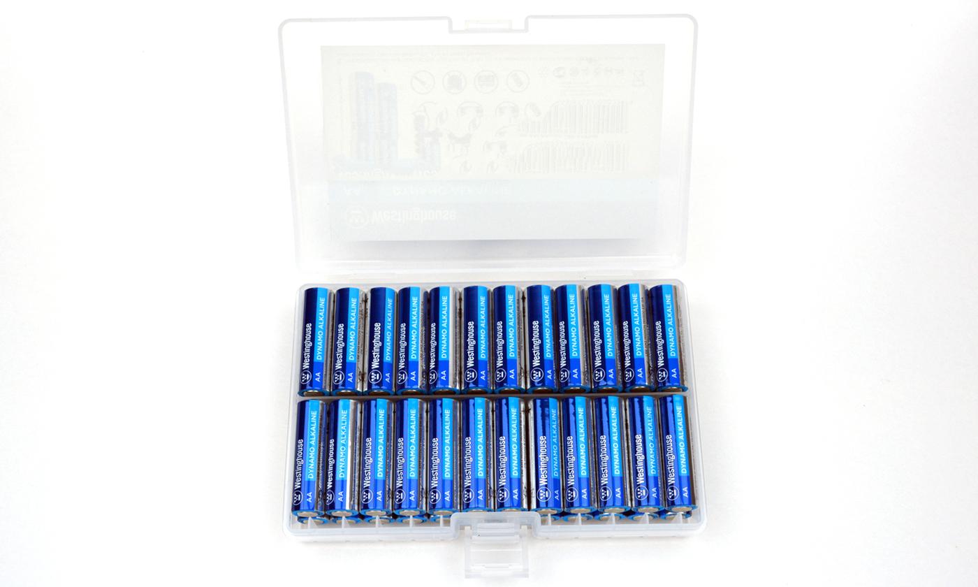 48 AA - 48 AAA Combo Pack Alkaline Batteries - Westinghouse Series With Reusable Case