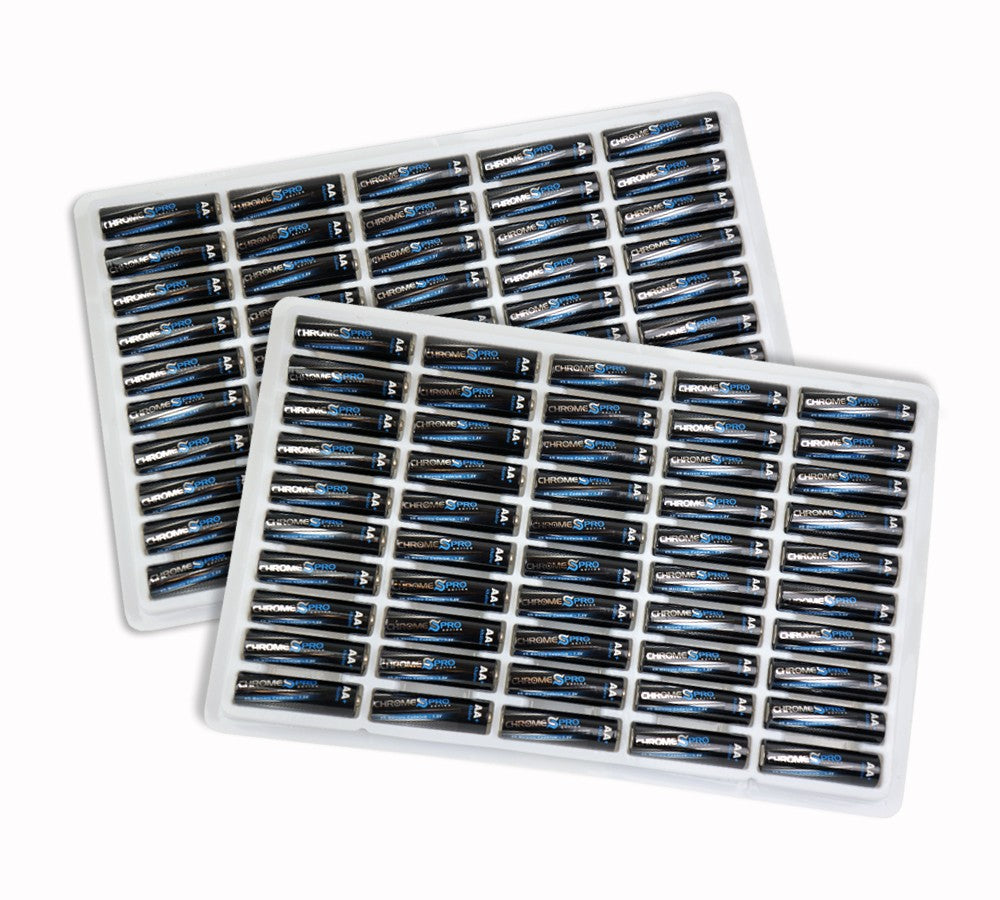 100 AA Pack Alkaline Batteries - Chrome Pro Series - Zipp Battery