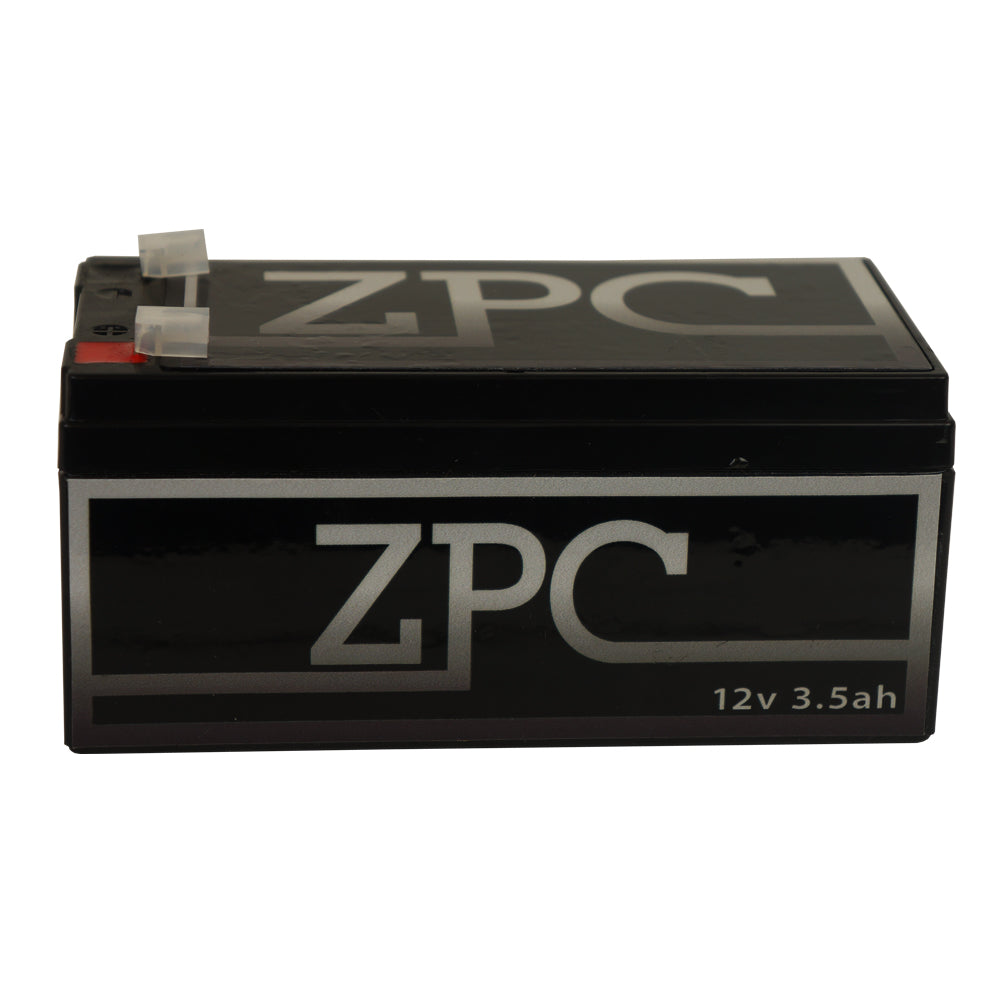 ZPC 12V 3.5AH Sealed Lead Acid (SLA) Battery - T1 Terminals- View 1