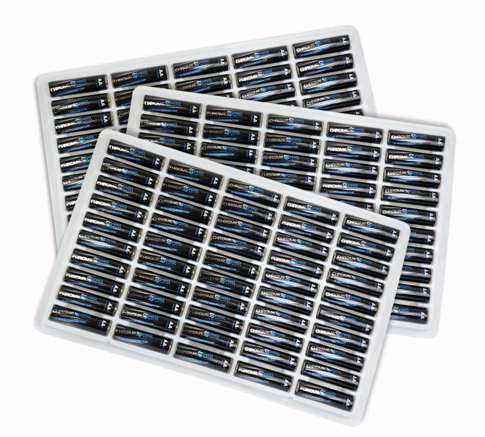 150 AA Pack Alkaline Batteries - Chrome Pro Series
