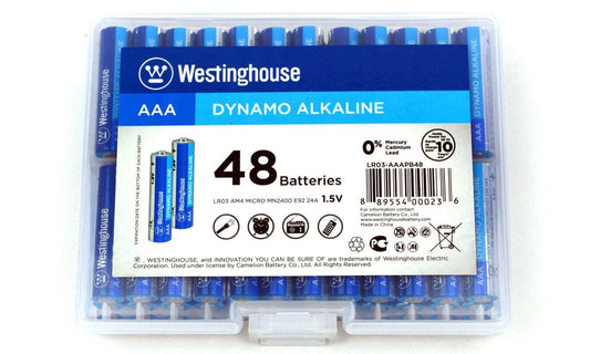 48 AAA Pack Alkaline Batteries - Westinghouse Series With Reusable Case