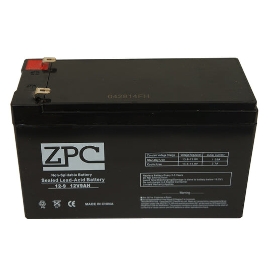 ZPC 12V 9AH Sealed Lead Acid (SLA) Battery - T2 Terminals