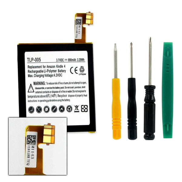 Replacement Tablet Battery for Amazon Kindle 4 / 6 D0110 3.7V 880mAh Li-Pol Battery