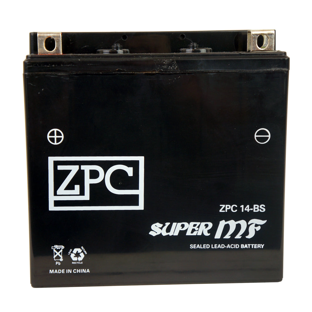 ZPC YTX14-BS High Performance AGM Power Sports Battery- View 1