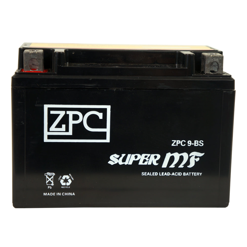 ZPC YTX9-BS High Performance AGM Power Sports Battery- View 1